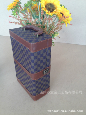 【高檔紅酒禮盒 紅酒盒包裝 紅酒皮盒包裝 創意皮質紅酒盒 葡萄酒盒】價格,廠家,圖片,禮品盒、禮品袋,溫州市寶姿工藝品-